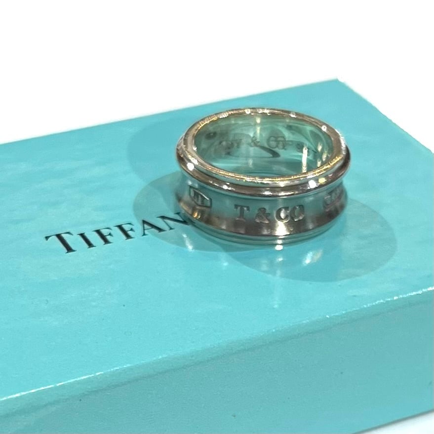 TIFFANY&CO】 【 12号】2415 チタン×シルバー925 T&CO ナロー
