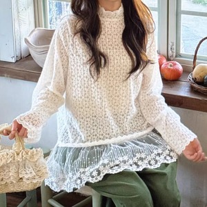 ハイネック総レースインナートップス ・8998