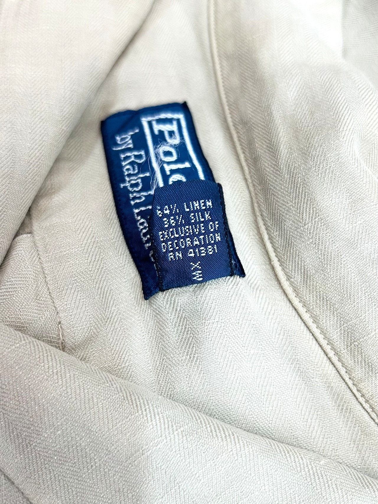 90s Ralph Lauren S/S OPEN COLLAR SHIRT Size XL