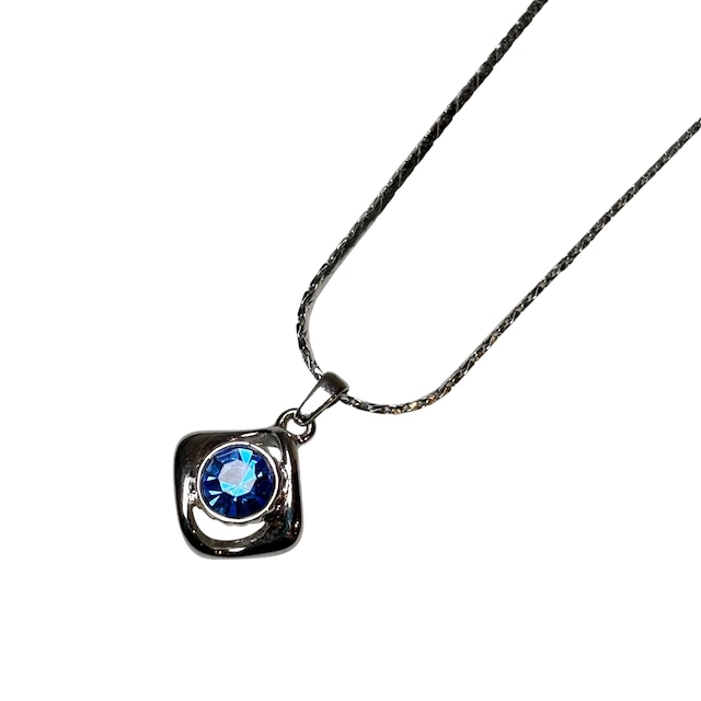 vintage YVES SAINT LAURENT blue stone pendant necklace