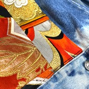 【kimonojk45】着物デニムジャケット KIMONO DENIM JACKET