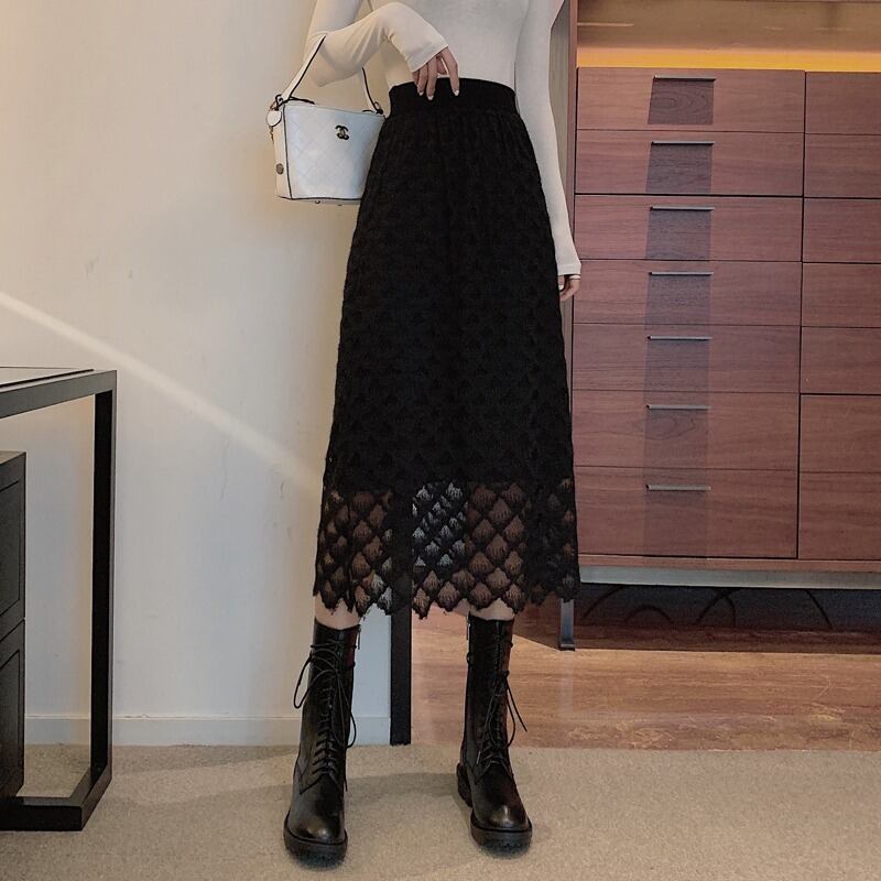 レースニットスカート Aライン YY-ファッション59602801359