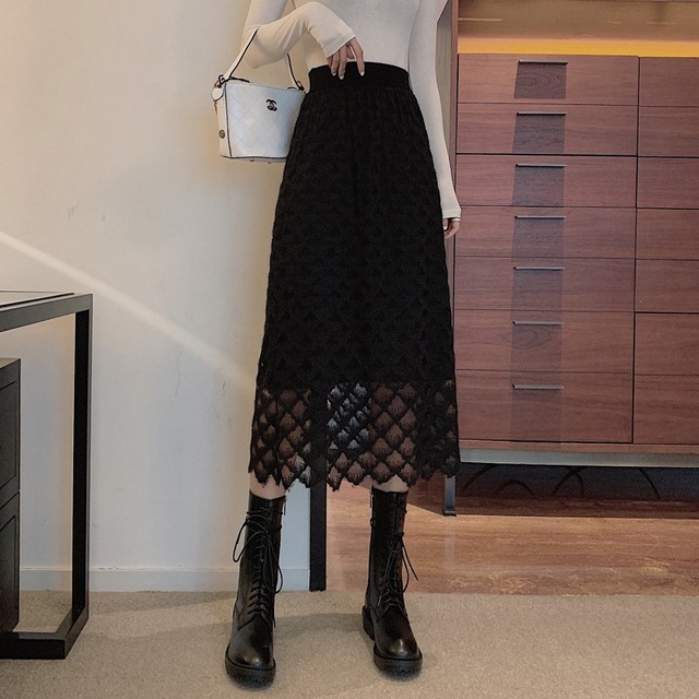 レースニットスカート Aライン YY-ファッション59602801359