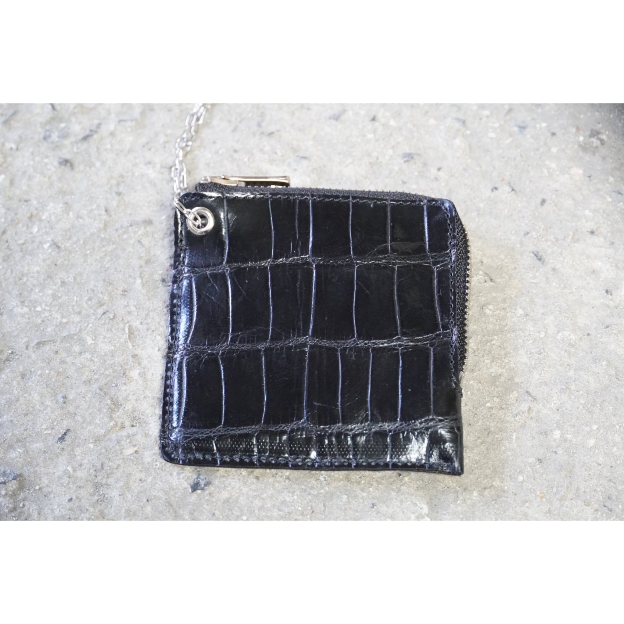小物 Portaille chain coin case CROCO_black chain coin case_CROCO_black(2) | Portaille