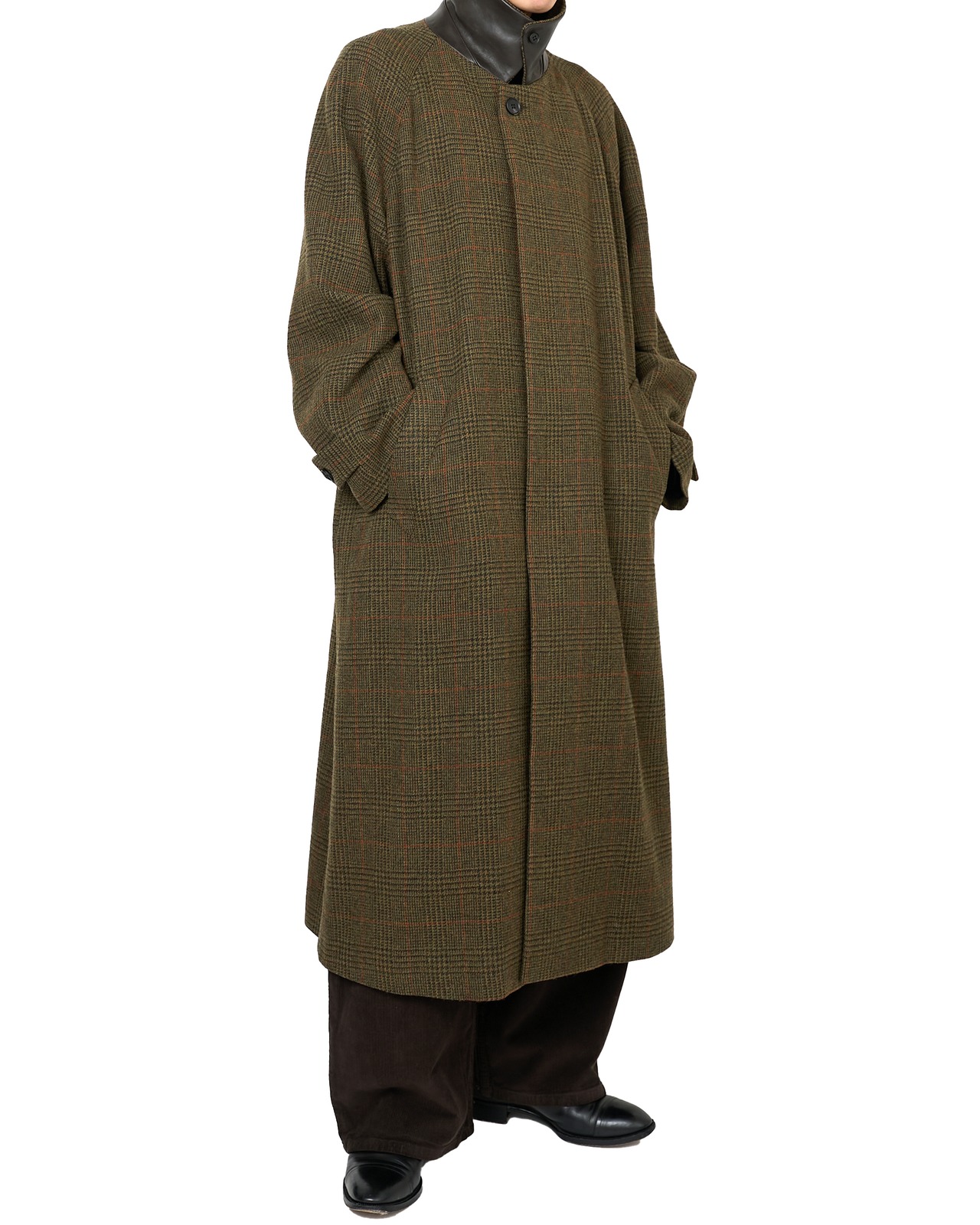 ssstein "BRITISH TWEED RAGLAN SLEEVE BALMACAAN COAT〔TWEED CHECK〕"