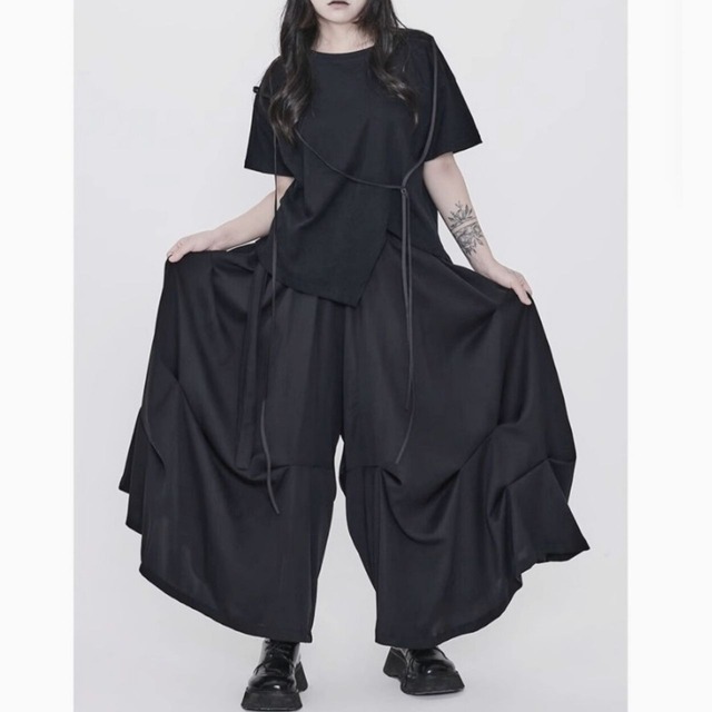 Random drape wide pants C0735