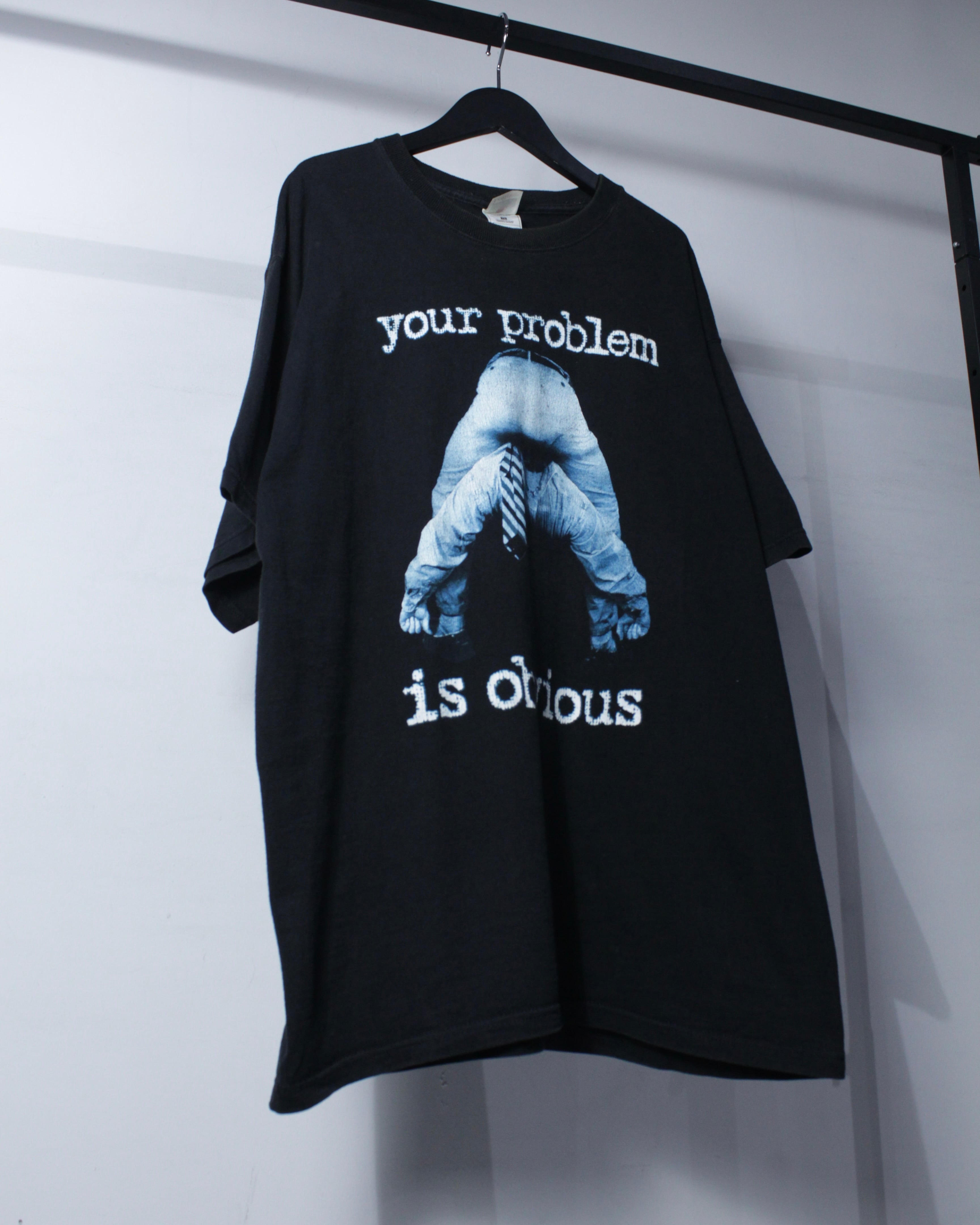 Caka BLACK】90's〜00's ”Your Problem Is Obvious” Vintage Print T