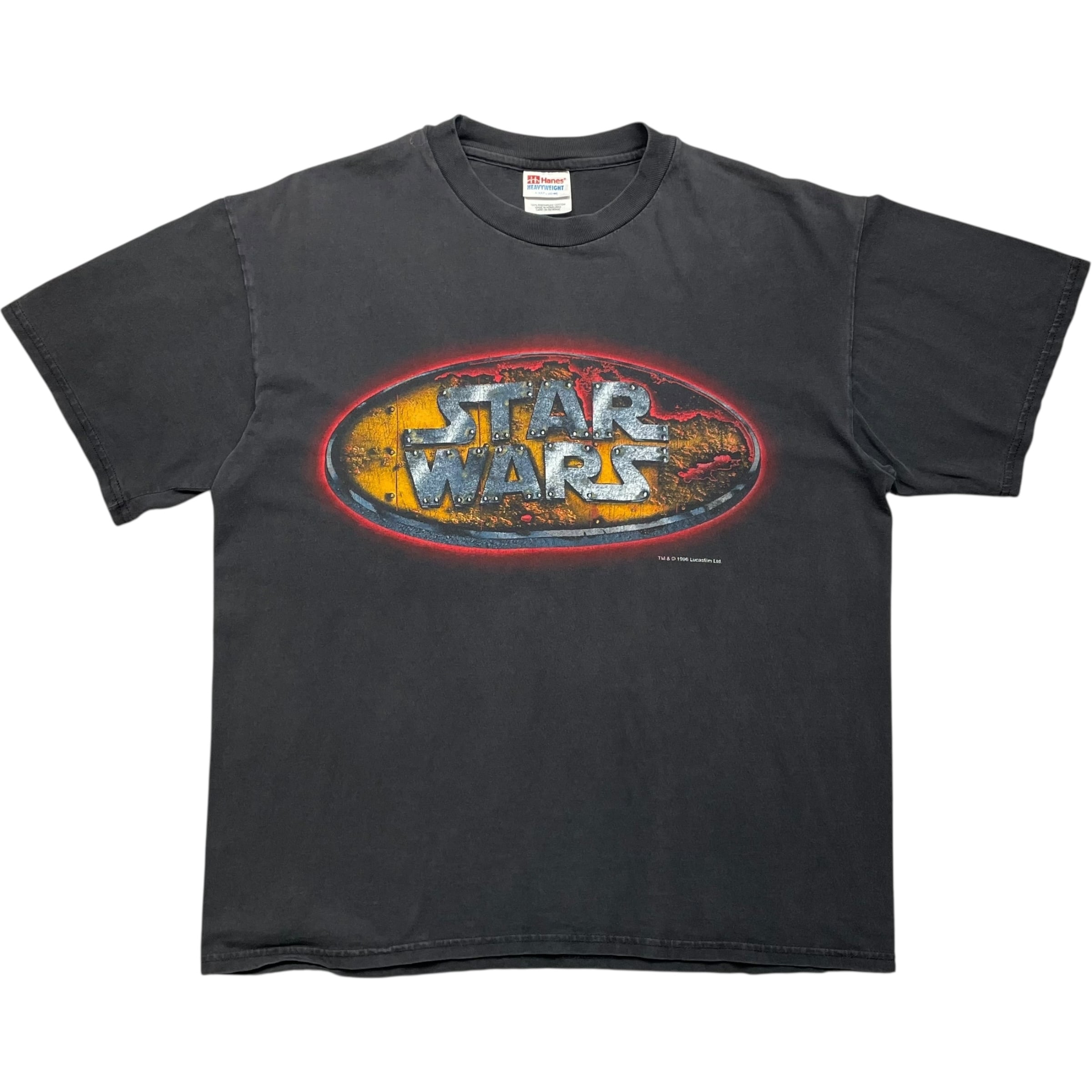 《L》Hanes ヘインズ Tシャツ フロントプリント STARWARS スターウォーズ フェード ブラック no.8523