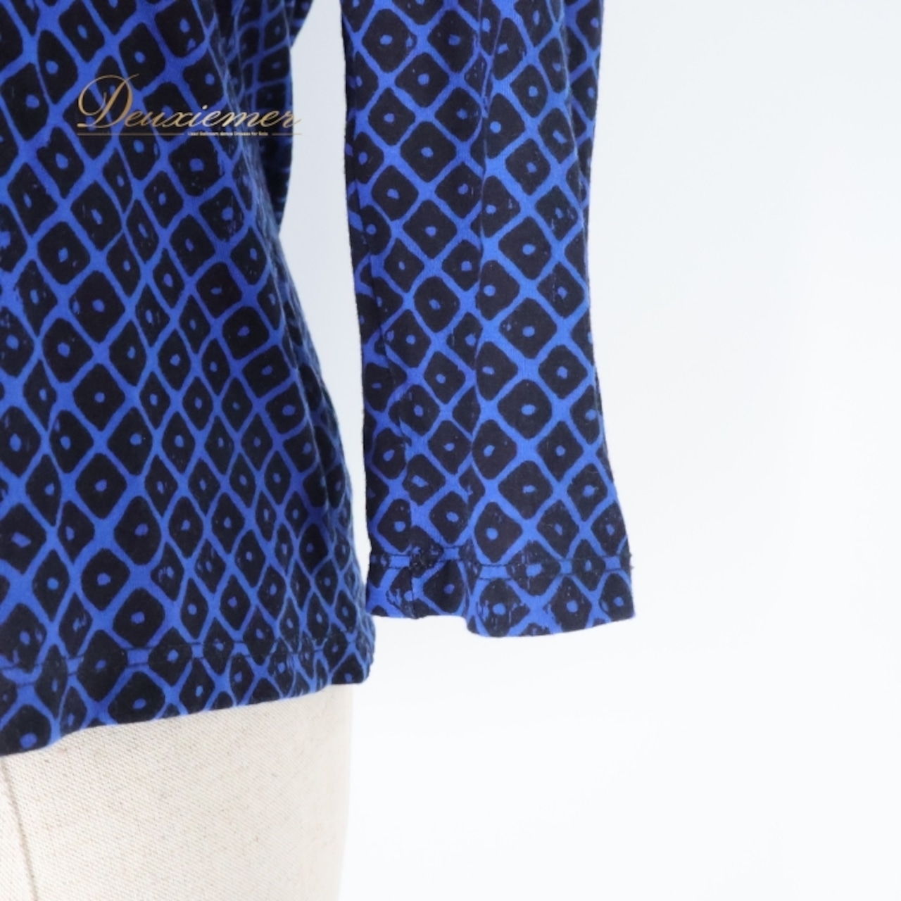 フラダンス 衣装 トップス カットソー ブルー系 マナオラ ハワイアン アロハ フラ ダンス レッスン 練習 グランジ加工 おしゃれ かわいい 上品 大人っぽい 鮮やか レッスン着 練習着 ブラック系 青 黒