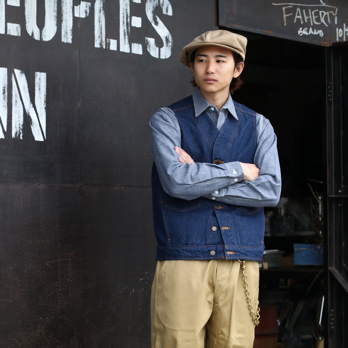 【新品未使用】PRISON BLUES デニムベスト PRISON BLUES/プリズン・ブルース/デニム/ジーンズ/MADE IN USA