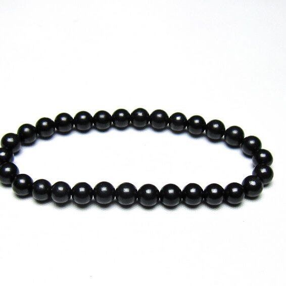 シュンガイト ブレスレット 6mm 一点物 メール便可 111-49639