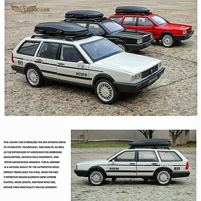 フォルクスワーゲン SANTANA サンタナ ワゴン 1/32 ミニカー 全3色 ライト点灯 合金モデル 模型 ジオラマ