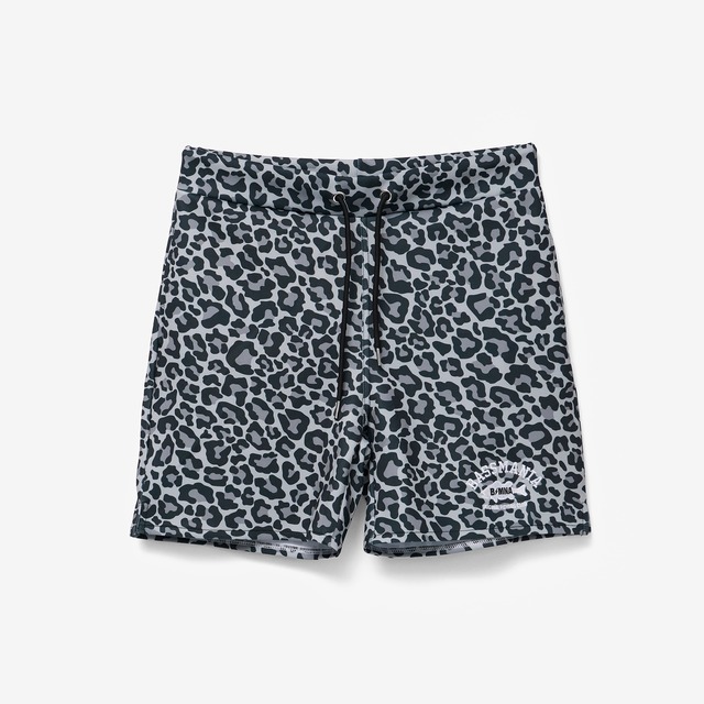 アーチロゴ刺繍総柄ストレッチジャージショーツ ［LEO GRY］