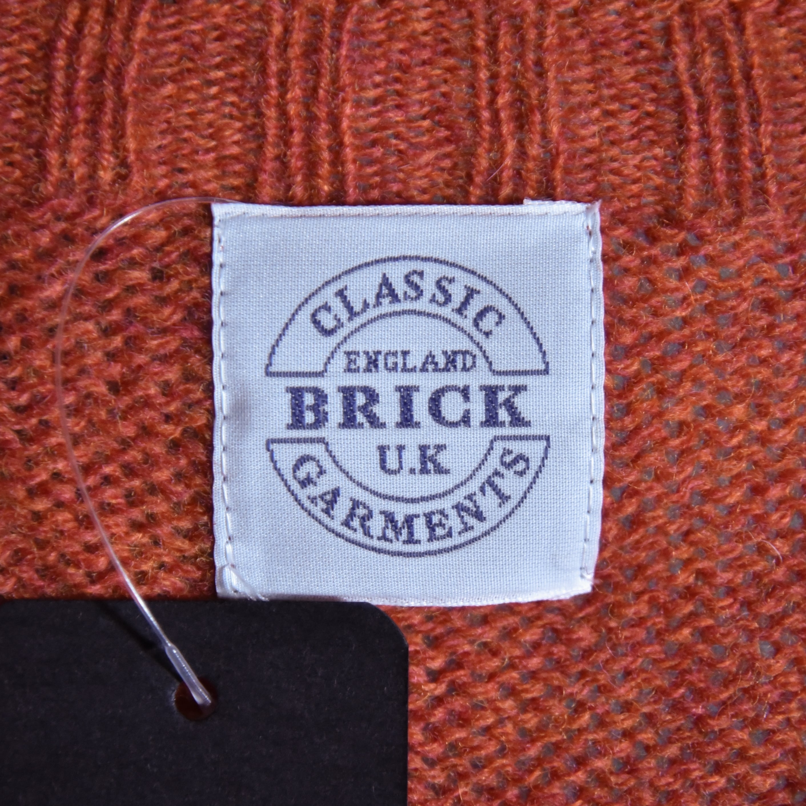 BRICK Shaggy Dog Shetland Wool Knit Sweater Crew Neck FLAME