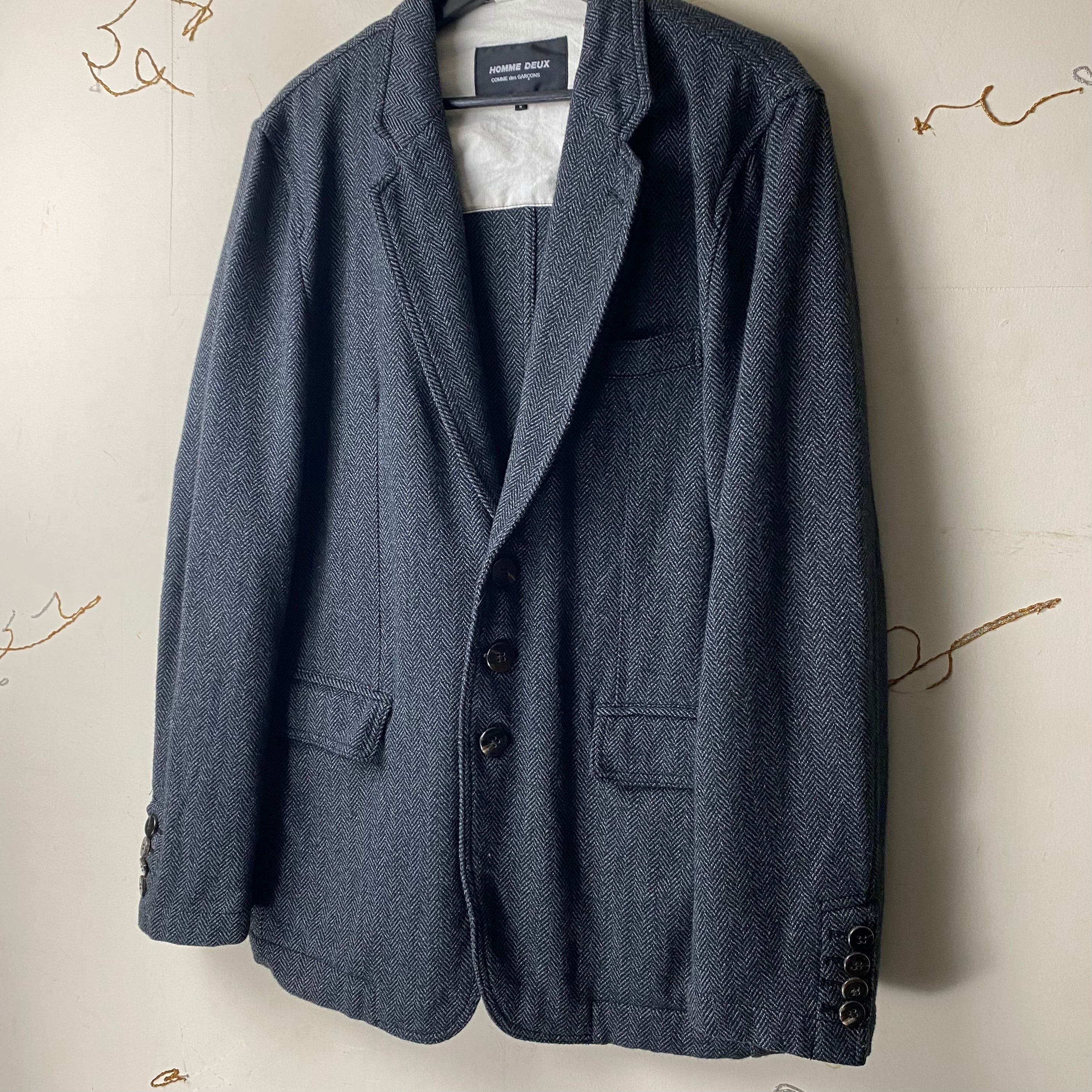 2014AW COMME des GARÇONS HOMME DEUX herringbone wool tailored