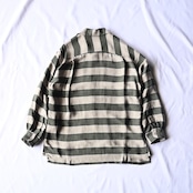INTÉRIM / HYPER BIG VISCOSE STRIPE 60s OPEN COLLAR SHIRT