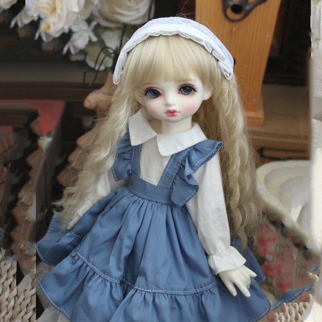 BJD人形用衣装 ドレス ワンピース  ブルー YOSD/MSD/DSD/SD/Blytheサイズ人形用/Xmya