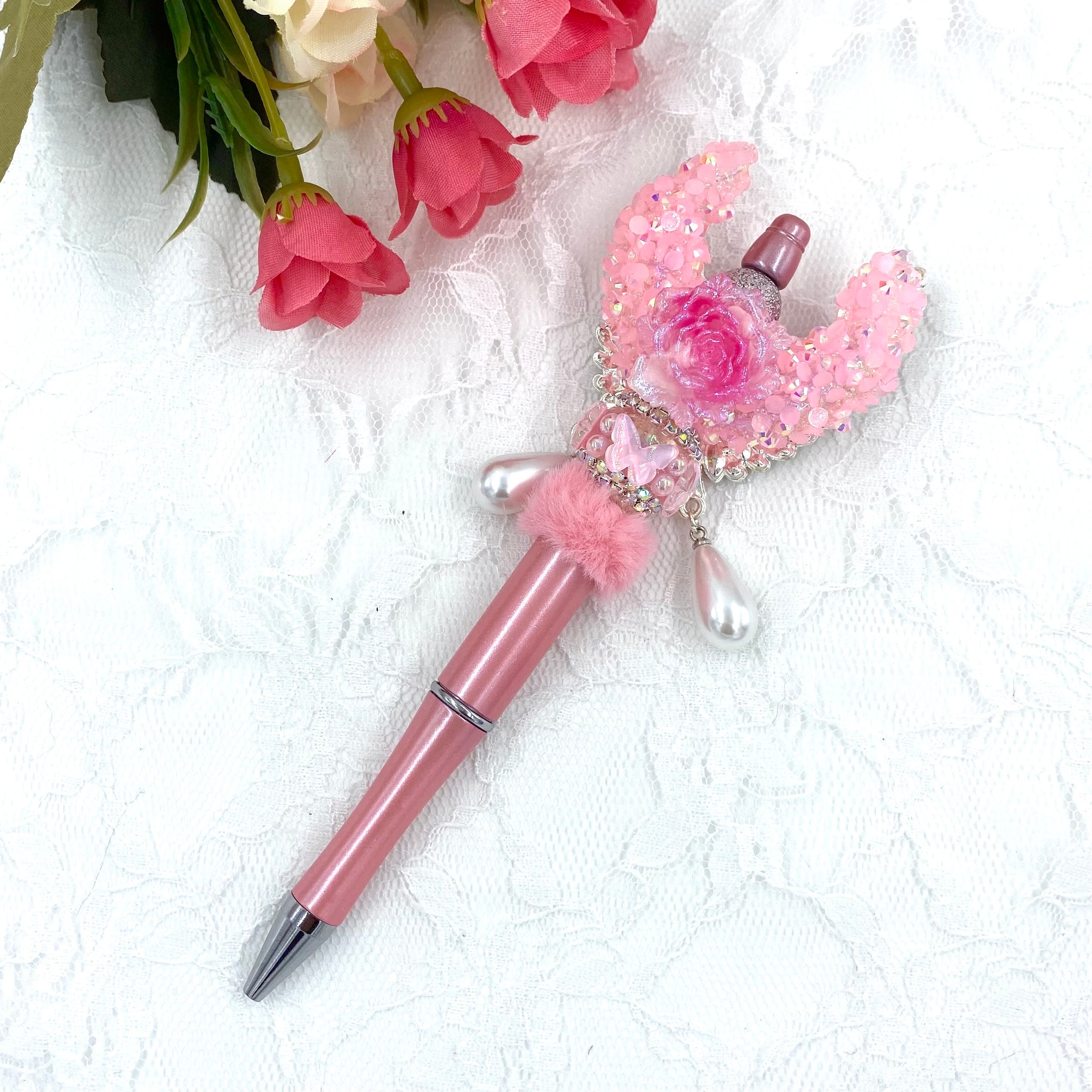 183 カスタムボールペン完成品 蓄光薔薇&シュガーゴージャスウイング