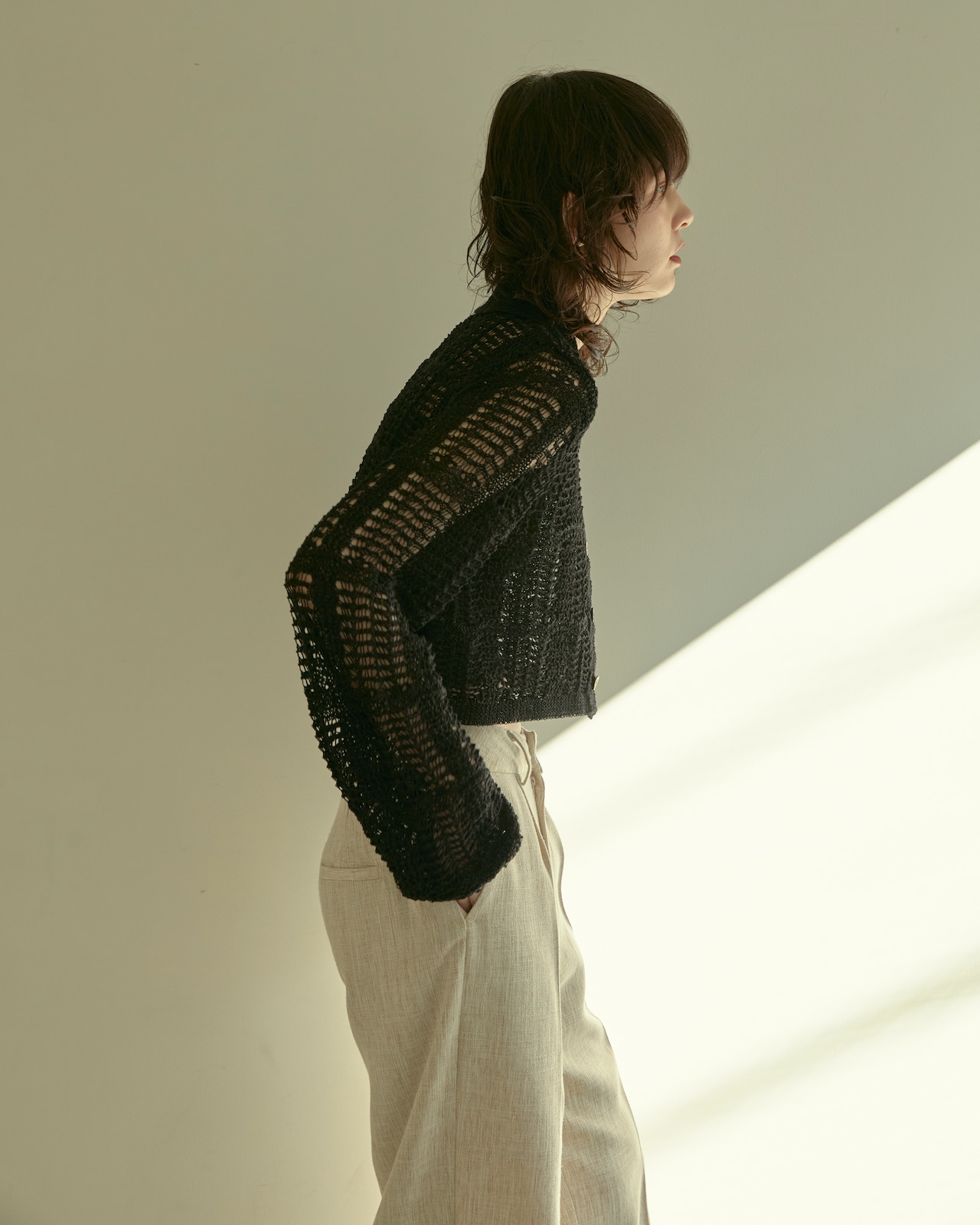 DU240523 mesh knit cardigan shirt【残り僅か】