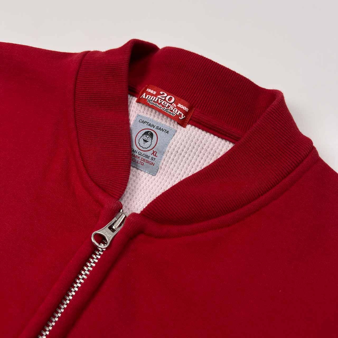 CAPTAIN SANTA キャプテンサンタ プリント ジップアップ スウェット ジャケット サイズ XL /裏地サーマル/レッド/20周年