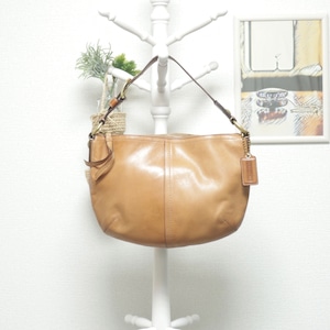 COACH Leather Hand Bag Camel