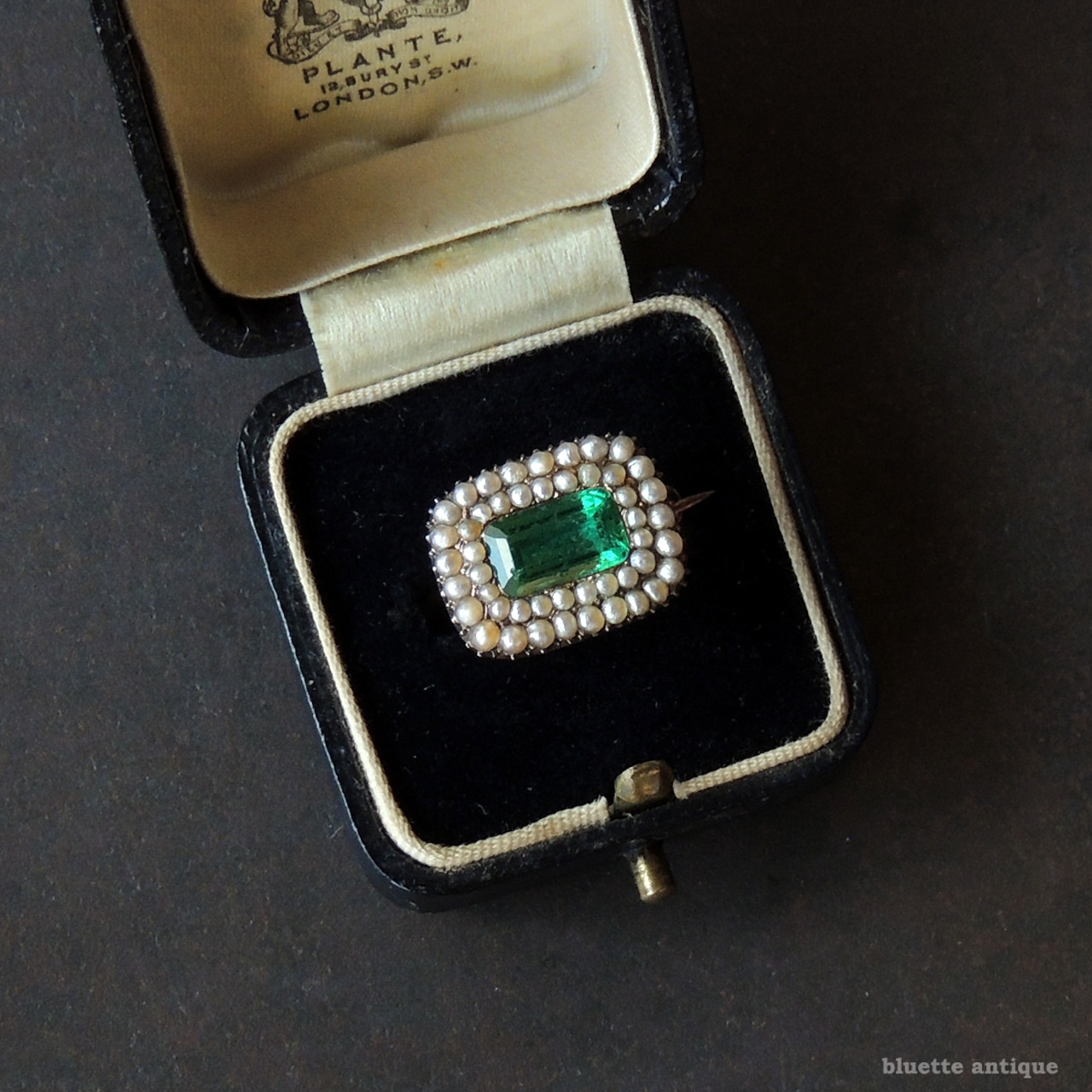 アンティークジュエリー ジョージアン 真珠 レクタングル レースピン ブローチ(ソーティングメモ付)