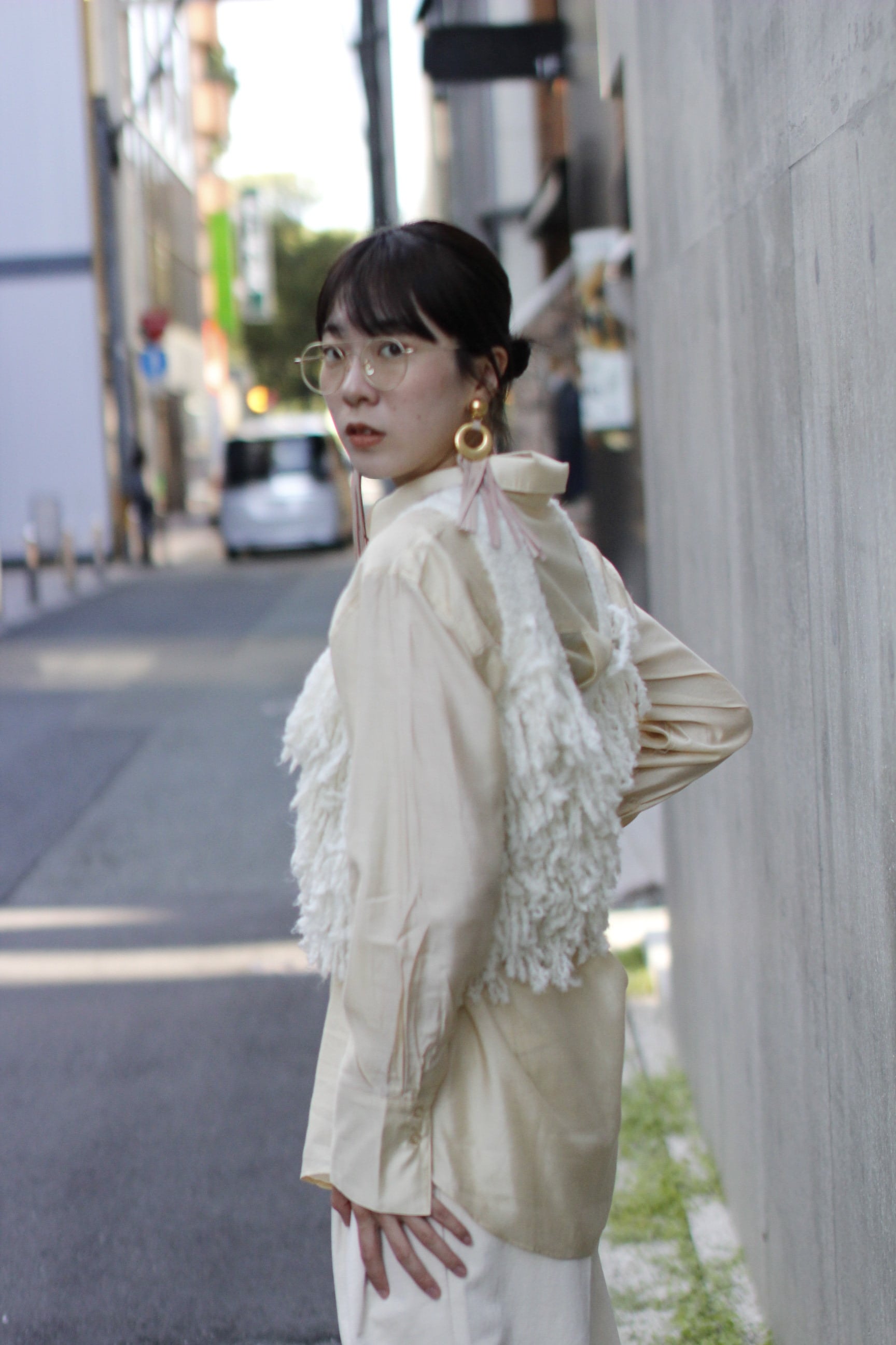 ànukeFringe Knit Bustier✨アイボリー