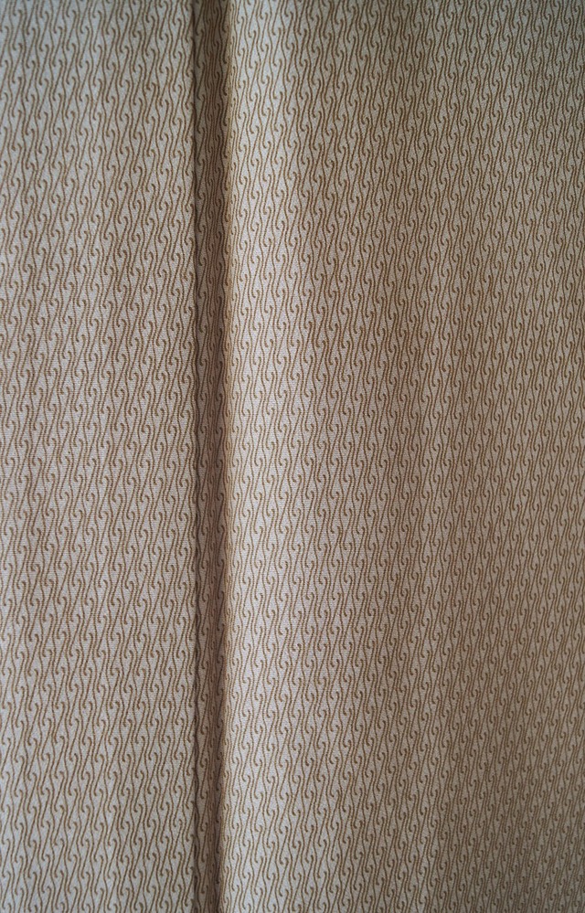 【単衣】高島屋扱い　伽羅色　幾何学文　変わり江戸小紋