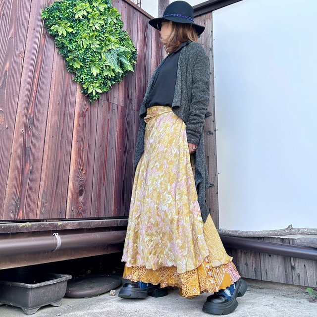 シルク巻きスカート0811