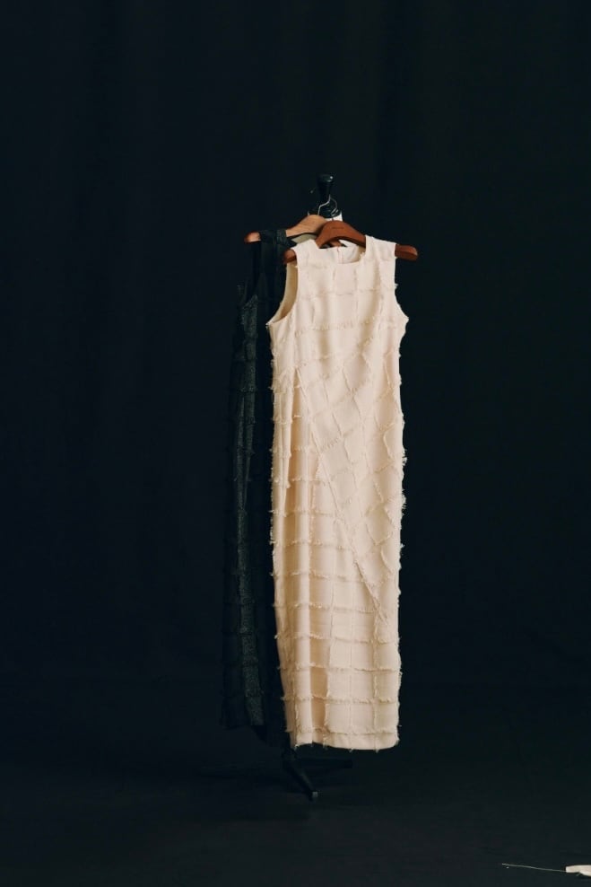 【新品未使用】Hellaカットジャガードパッチワークドレス Hella cut jacquard patchwork dress カットジャガードパッチワーク