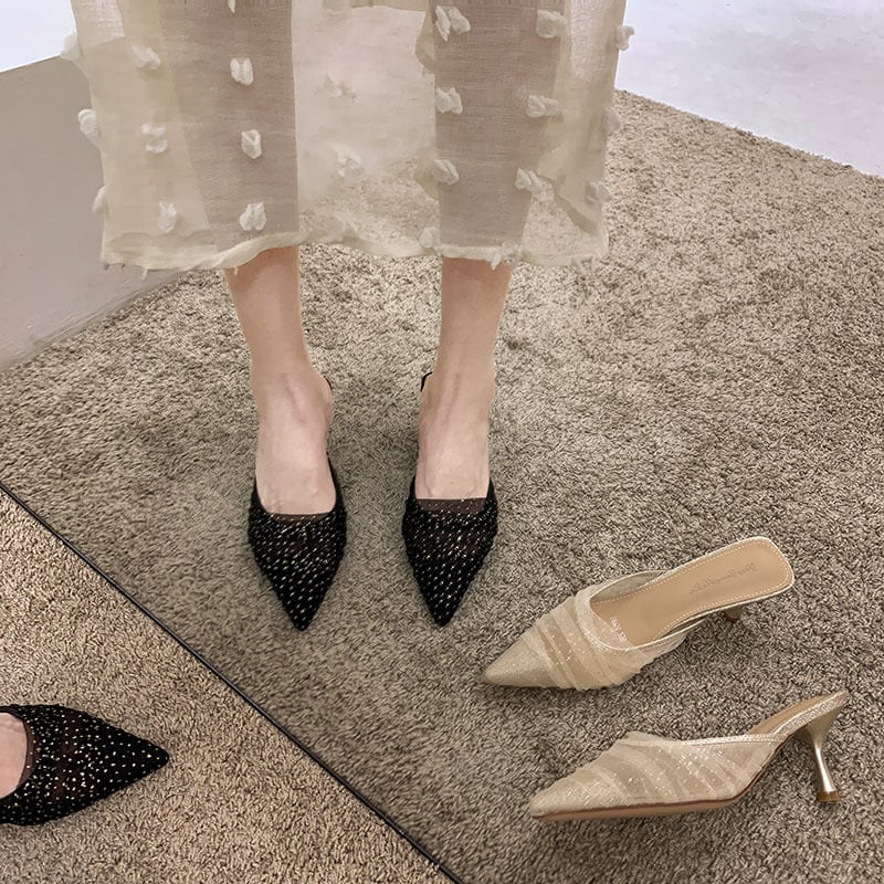 レッドスタンダードメッシュサンダル レトロ ハイヒール 靴 シューズ フェイクシューズ81116389064