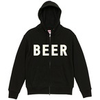 BEER アップリケロゴ ジップアップパーカ