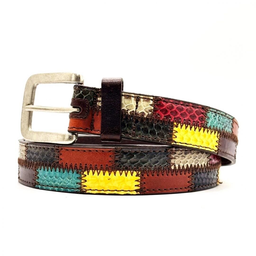美品✨️　glamb　Gaudy belt パッチワーク ベルト ステッチ 未使用品 glamb Gaudy ベルト パッチワーク ステッチ | 蒐集堂