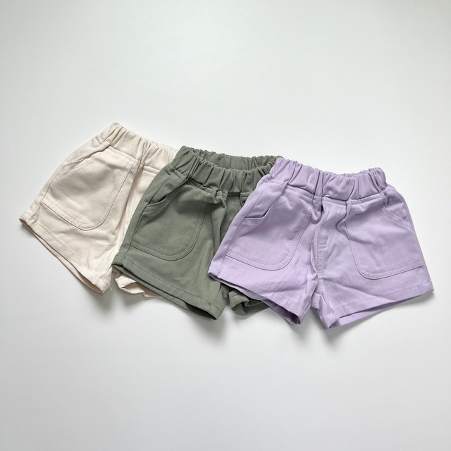 【Last1 khaki　L(110)】color pants 23su (韓国子供服 カラーショートパンツ)