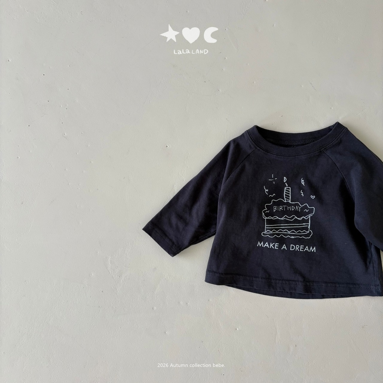 韓国子供服 / LALALAND / 26Autumn / ベベ ハッピー ラグランTシャツ / 秋服 / ベビー *6M~18M*