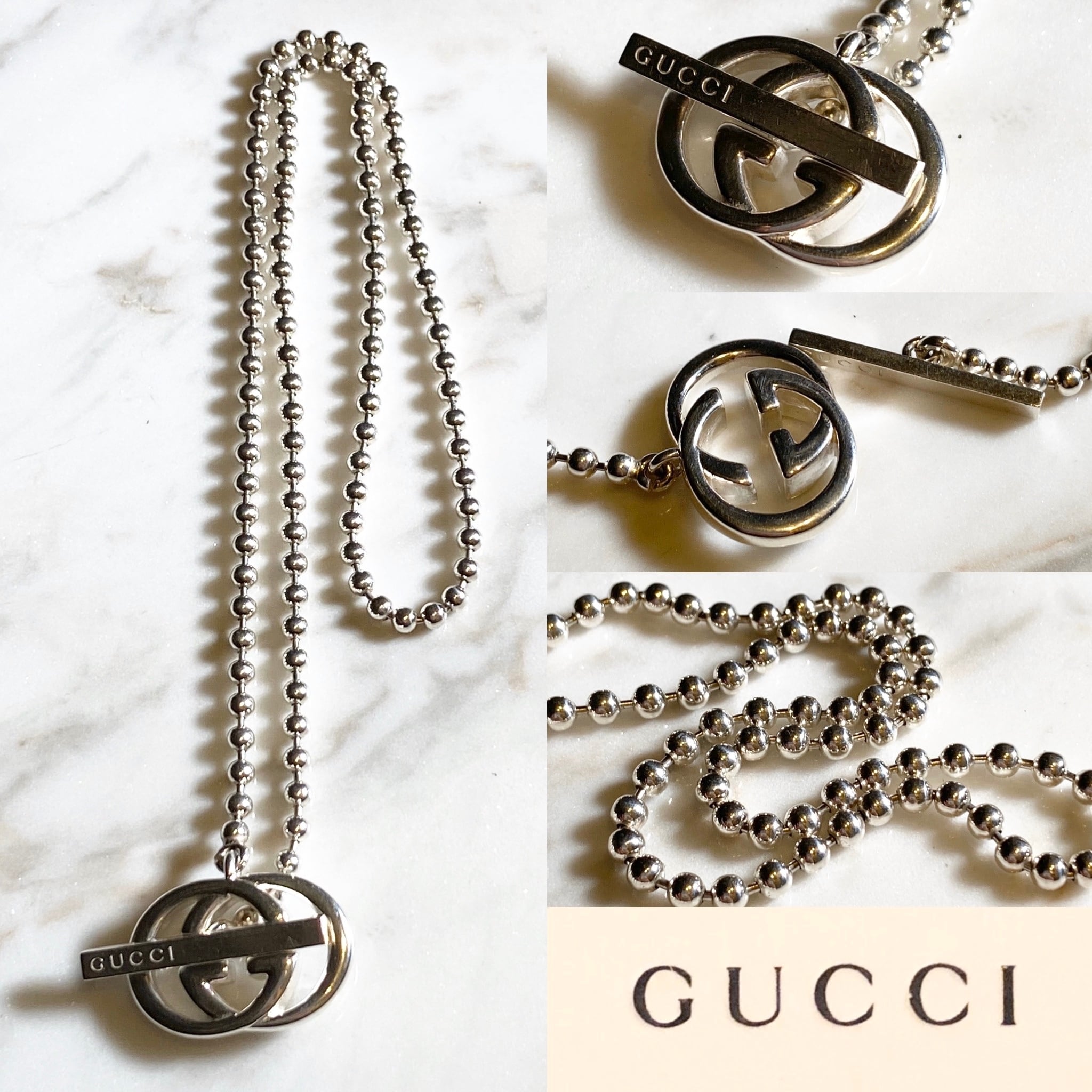 GUCCI toggle silver necklace ''interlocking'' | NOIR ONLINE
