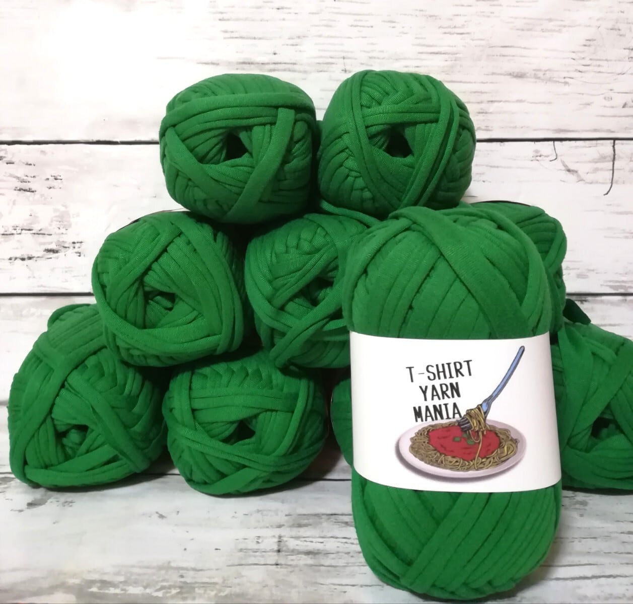 グリーン 緑色 1玉 30m Tシャツヤーン | T-SHIRT YARN MANIA ~Tシャツ