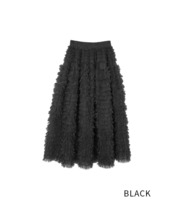 フリルチュールイージーフレアスカート (BLACK)　CQ-47104
