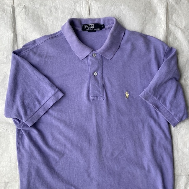 Polo Ralph Lauren ポロラルフローレン 鹿の子ポロシャツ 90s〜00s USA製 ラベンダーパープル ヴィンテージ古着 M 画像2