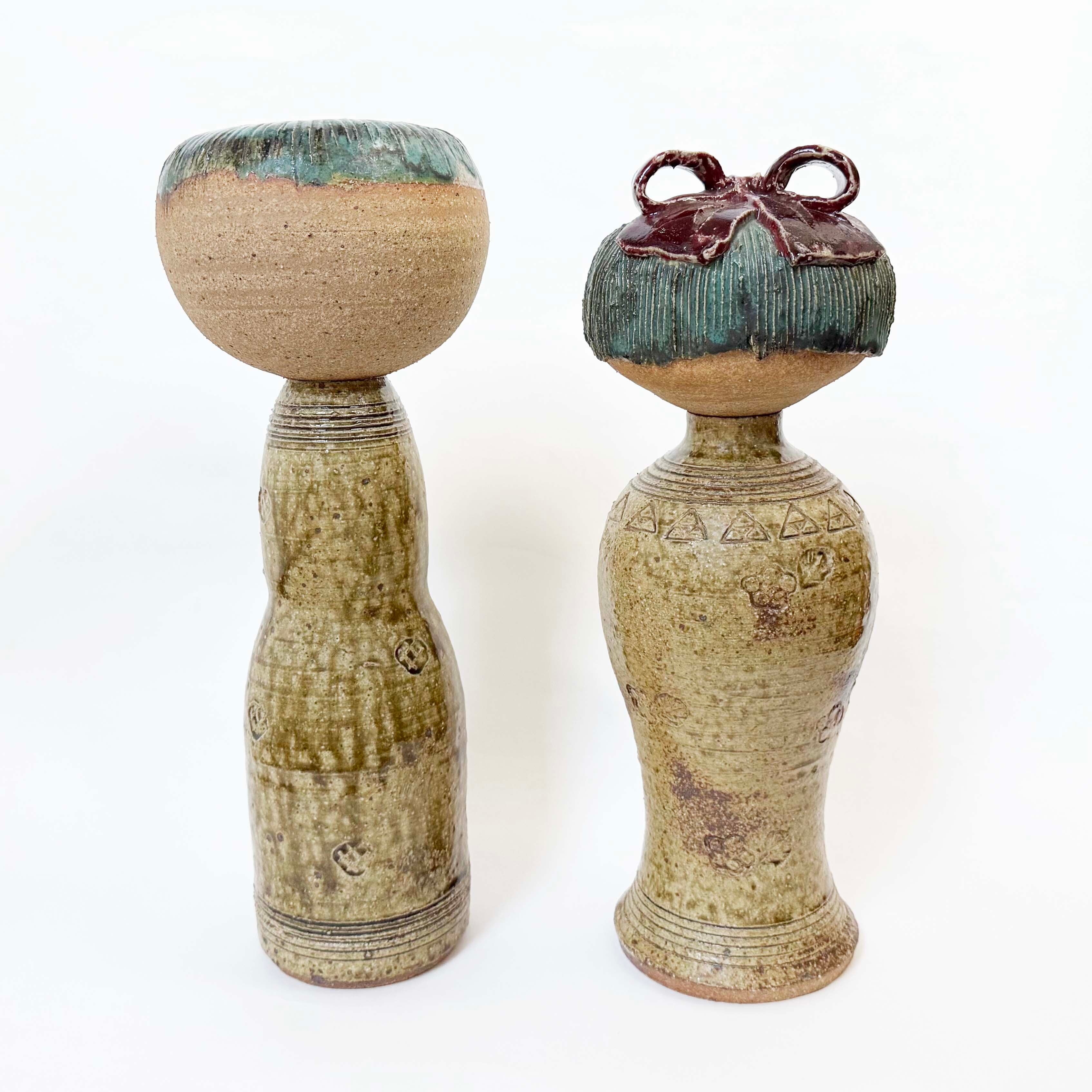 陶器のペアこけし（滝田義廣作）