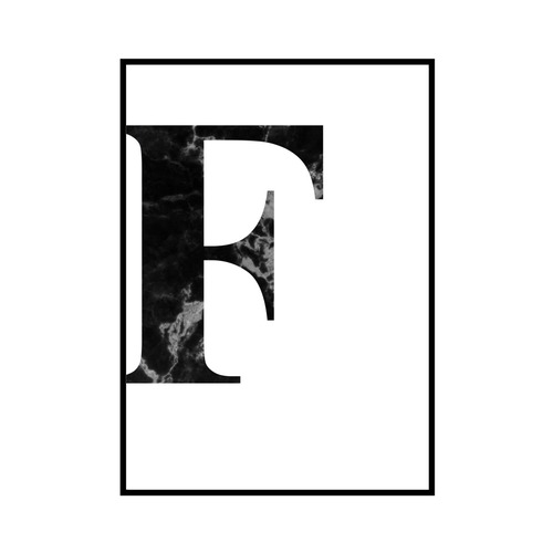 "F" 黒大理石 - Black marble - ALPHAシリーズ [SD-000507] B4サイズ ポスター単品