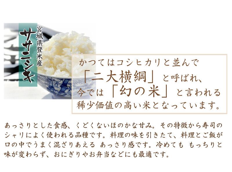 定期2ヶ月 令和7年産 登米産 ササニシキ 玄米 10kg 農薬・化学肥料不