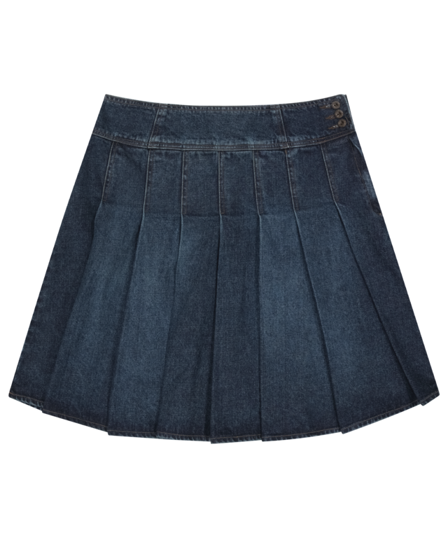 [COYSEIO] DEEP DENIM PLEATS SKIRT NAVY 正規品 韓国ブランド 韓国通販 韓国代行 韓国ファッション コイセイオ 日本 店舗