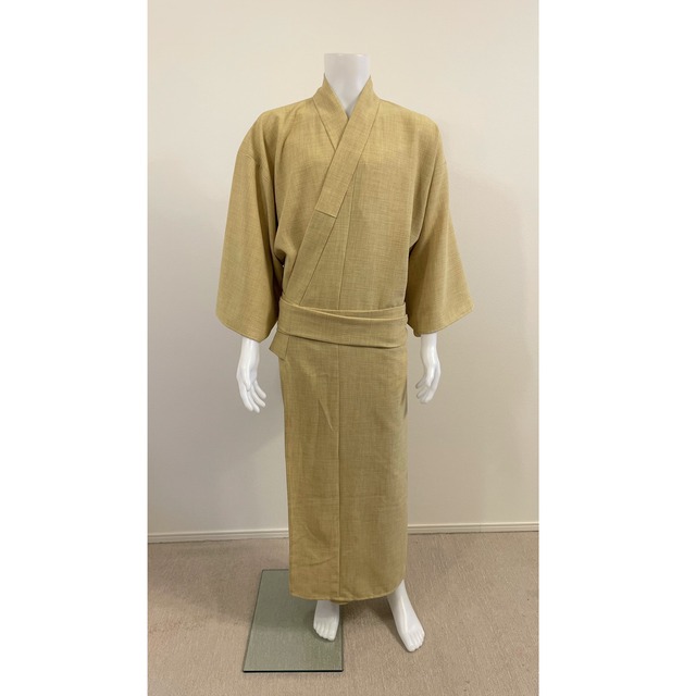 【 L size 】KIMONO + HAORI : golden brown