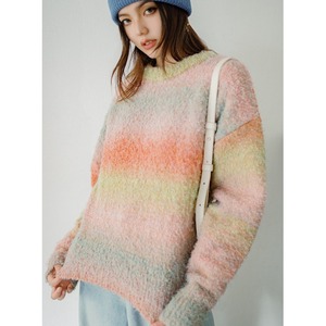Gradient Rainbow Knit Sweater / グラデーション レインボー ニット セーター