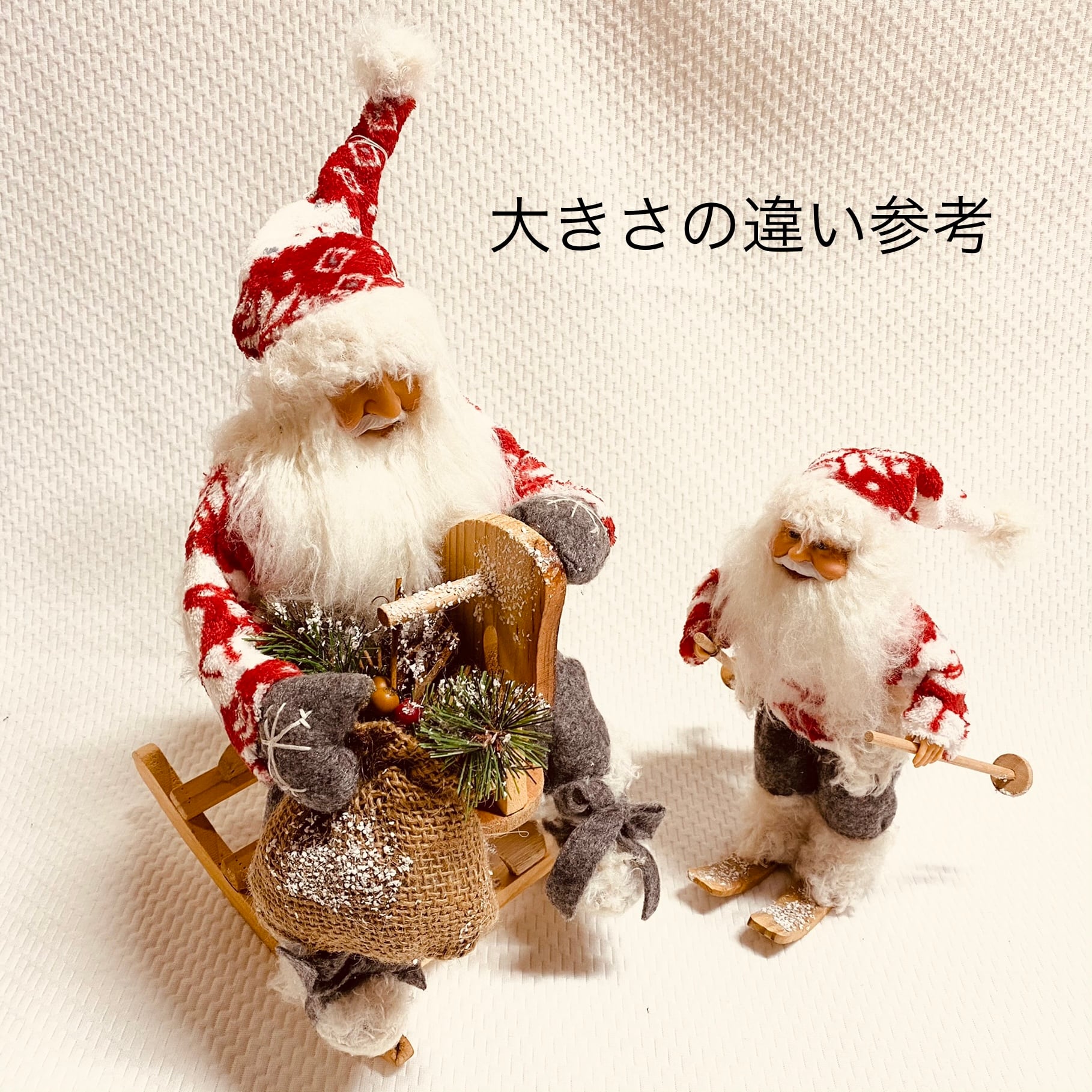 N682 クリスマスにゃんこ　猫サンタ/北欧インテリア雑貨/置物
