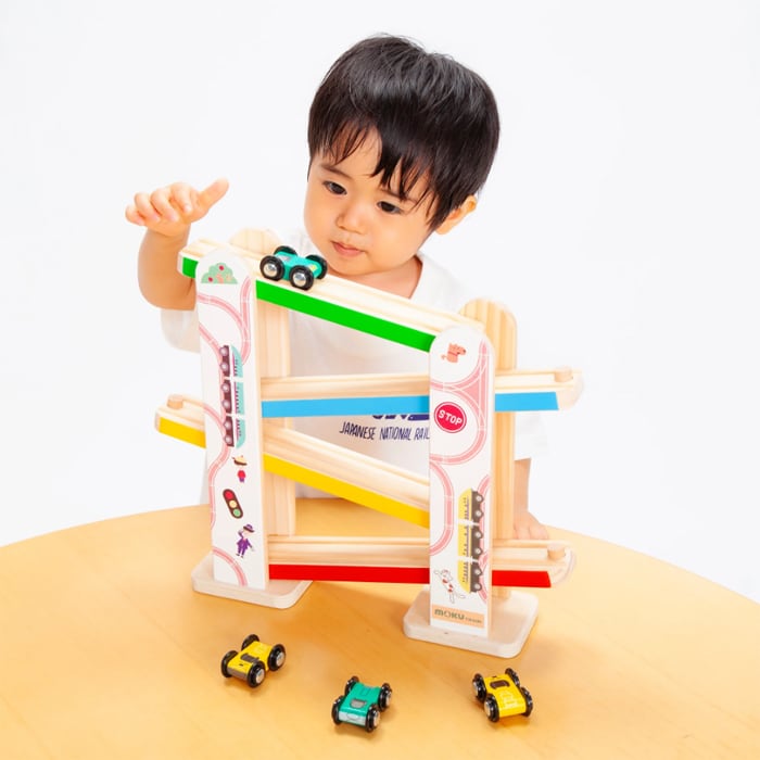 ポポンデッタ moku TRAINジグザグレールタワー 木製 電車 おもちゃ