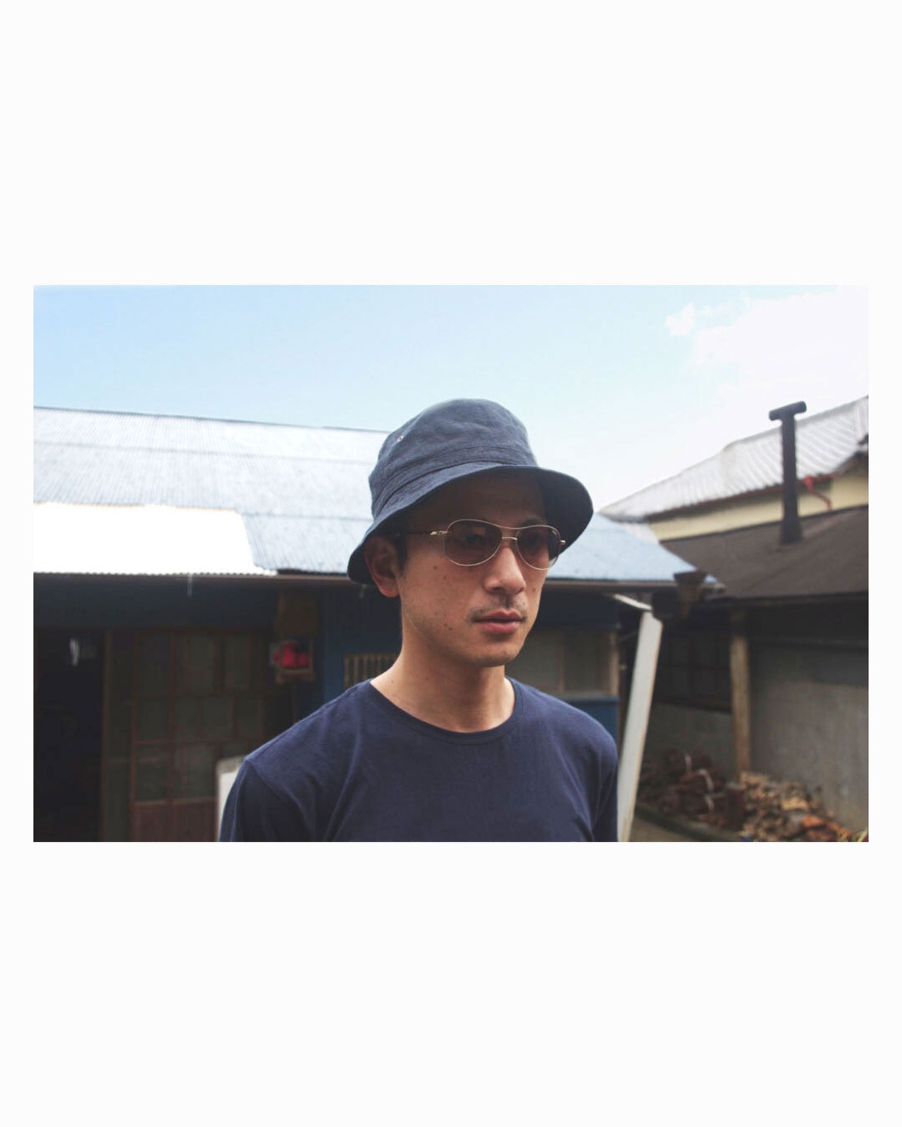 バケットハット｜Triple-washed linen bucket hat ｜ブラック