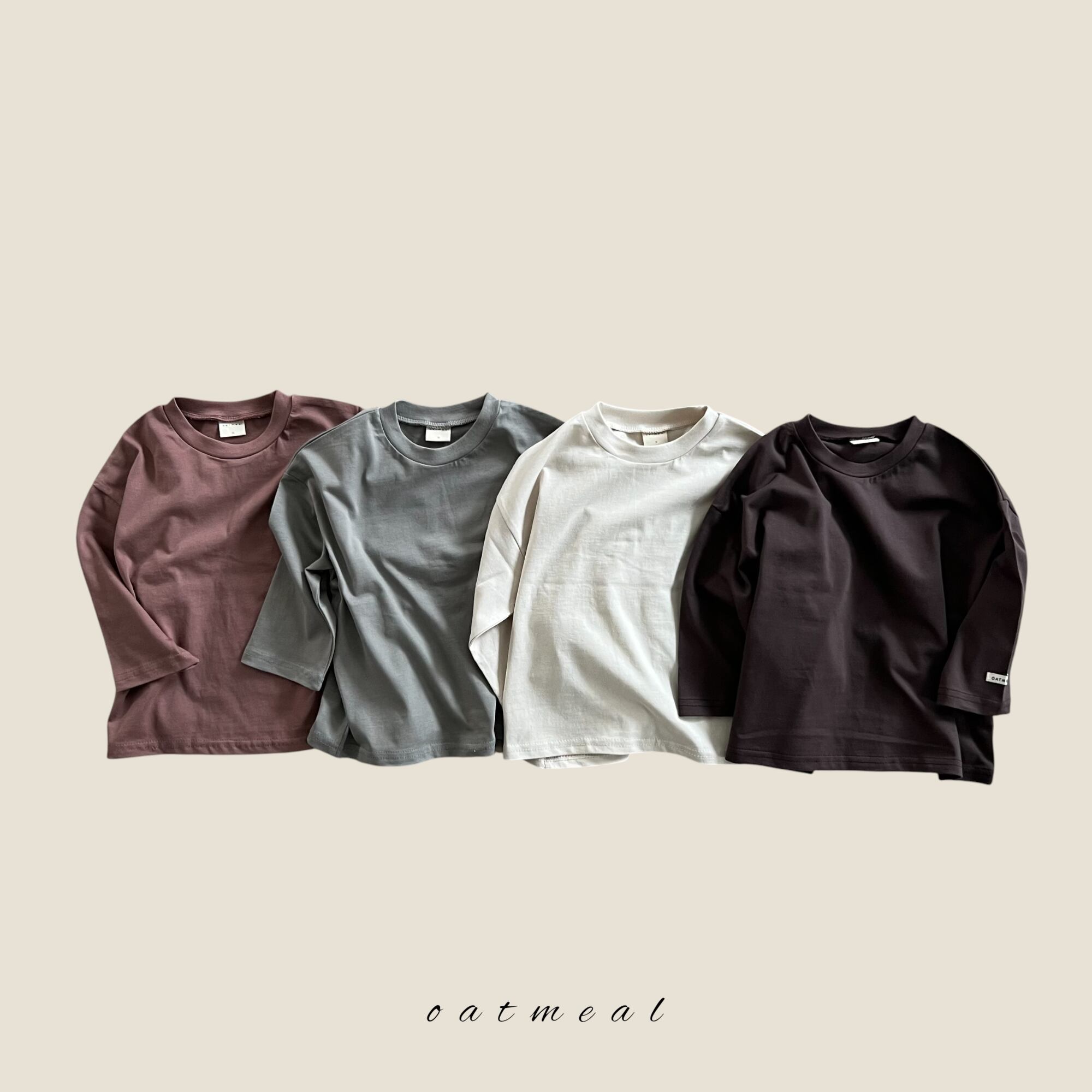 latte round tee【oatmeal】※9月中旬〜下旬発送予定