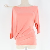 社交ダンス 衣装 トップス ブラウス ピンク系 ジャンティ gentil 無地 シンプル 練習 レッスン かわいい 伸縮 ストレッチ ダンス衣装 上品 特徴的 淡い イベント ステージ パーティー